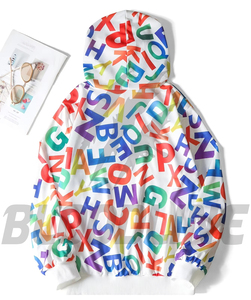 Protège-genoux et coudes unisexe en coton tricoté toutes saisons, imprimé alphabet coloré, fermeture auto-agrippante, absorption des chocs pour vélo - Product Image 1