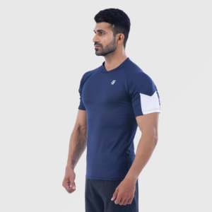 เสื้อยืด Speed Fit สีกรมท่า ผ้าฝ้ายออร์แกนิค 100% น้ำหนัก 200 กรัม ผ้าถักลายเรียบ พิมพ์ลายเสื้อยืดสำหรับออกกำลังกาย พิมพ์ลายด้วยเทคนิคซิลค์สกรีน - Product Image 3