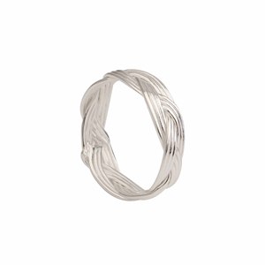 Anillo de banda de eternidad de plata hecho a mano Unisex con diseño de nudo texturizado Opciones chapadas en oro de estilo moderno para ocasiones de boda de fiesta - Product Image 6