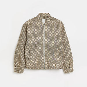 Customized Solid Color Men's Vintage Style Bomber Jacket <b>Rugged</b> Coat Stand Collar for Winter <b>Outdoor</b> Use Featuring Letter - Product Image 1