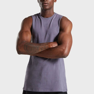 Muscle Tank Tops Hombres Transpirable Etiqueta privada 100% Algodón Jersey Serigrafía Impreso Su propio logotipo Entrenamiento Hombres Tank Tops - Product Image 1