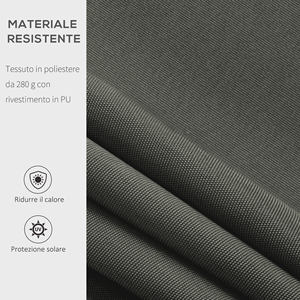 Outsunny-Brazo enrollable para toldo exterior con apertura de manivela, 350x250 cm, gris - Product Image 4