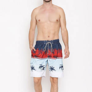 Shorts de Baño para Hombre, Color Azul Marino, Rojo, Azul Hielo, con Estampado Tropical de Palmeras, Protección Solar UPF 50+, Secado Rápido, Ropa de Playa de Alto Rendimiento, de Fábrica - Product Image 5