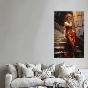 Arte en Vidrio Moderno: Impresión en Lienzo de Mujer Abstracta para Decoración Elegante del Hogar, ARTE EN VIDRIO TEMPLADO - Product Image 1