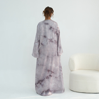 Nouvelle Abaya Loriya 2026 avec nœud papillon, imprimé marbré en satin, Abaya pour femmes, robe musulmane, Ramadan EID, Abaya modeste d'été, vêtements islamiques