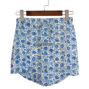 Women's Bohemian Style Summer Cotton Wrap Shorts 100% Cotton Hand Block Print High Waist Elastic Closure Casual Wrap Shorts - Product Image 5