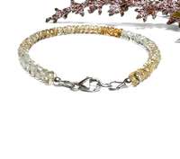 Bracelets de perles de rondelle à facettes en pierre de citrine naturelle pour femmes Bracelets de mode en perles de pierres précieuses en vrac de 4mm au prix de gros