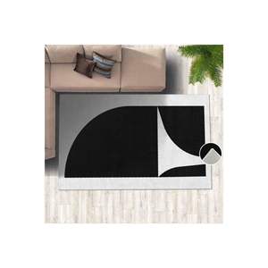 ชุดพรมปูพื้นพิมพ์ลายดิจิทัลภาพวาดแอบสแตรกสามเหลี่ยมสีดำ - Product Image 2