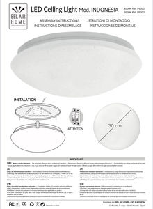 BEL AIR HOME-Luz de techo LED 20W INDONESIA 1600 LM-Blanco, Diseño simple-Cocina, Pasillo, Comedor, Dormitorios - Product Image 6