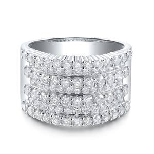 Certificado corte brillante VVS diamante 925 plata esterlina chapado en oro estilo Hip Hop compromiso boda banda mujeres IGI fiestas - Product Image 5