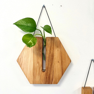 Florero de propagación de pared de madera para decoración de sala de estar, precio barato, soporte colgante para plantas de madera para interiores - Product Image 3