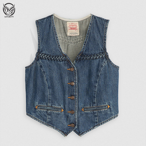 Chaleco de Mezclilla Tejido Transpirable y Ecológico para Mujer, Invierno 2025, 100% Tela Vaquera - Product Image 5