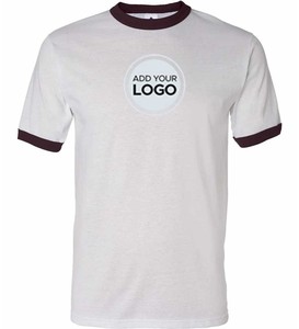 <b>Ringer</b> <b>T</b>-<b>Shirt</b> 4.8 ounce 50% polyester/50% cotton jersey knit Contrast color collar and cuffs <b>ringer</b> <b>t</b> <b>shirts</b> - Product Image 2