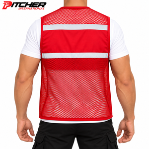 เสื้อกั๊กอเนกประสงค์แบบสะท้อนแสงพร้อมช่องใส่เครื่องวิทยุสำหรับผู้รับเหมาก่อสร้างและโครงสร้างพื้นฐาน - Product Image 3