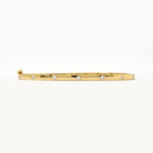 Bracelet jonc en diamant de laboratoire de 0,25 carats, couleur D-F, argent 925, or massif 10K/14K/18K, charnière tendance, bracelet de mariage fin - Product Image 2