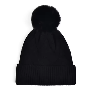 Bonnet en tricot avec logo en cuir personnalisé, bonnet d'hiver de haute qualité, en peluche et épaissi, logo, bonnets en tricot d'hiver - Product Image 6