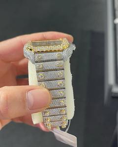 Logo personnalisé mécanique antique meilleure vente de haute qualité de luxe entièrement automatique glacé Moissanite diamant montre style Hip Hop - Product Image 2