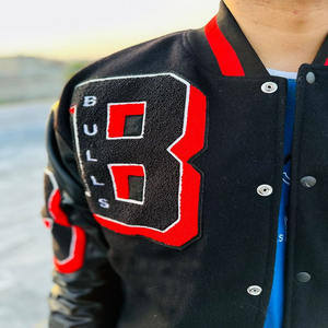 Veste universitaire Letterman en laine noire personnalisée Veste Letterman personnalisée de haute qualité Vestes universitaires brodées - Product Image 6