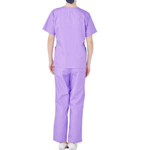 Venta caliente mujeres logotipo personalizado lona enfermera Scrub antiarrugas secado rápido 100% algodón Hospital Scrubs traje al por mayor - Product Image 6