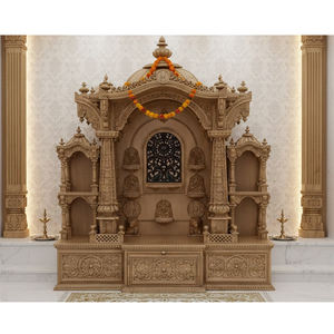 Mandir traditionnel en teck de luxe, design Haveli, style Haveli indien du sud, pliable, personnalisable, fabriqué en Inde - Product Image 1