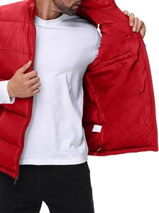 Casual Winter Puffer <b>Jacket</b> with Stand Collar and Zipper Closure <b>Canvas</b> Quilted <b>Jacket</b> OEM Service Available - Product Image 3