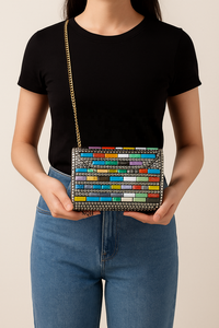 Bolso de Mano de Lujo Hecho a Mano, Duradero y Ecológico, de Madera y Resina, con Diseño Geométrico Incrustado, Cadena Cruzada, Logotipo Personalizado, Bolso de Noche - Product Image 5