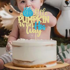 Decoración de pastel de calabaza con purpurina, pequeña calabaza en su camino, decoración de Baby Shower para fiesta de otoño o Halloween para niños y niñas - Product Image 2