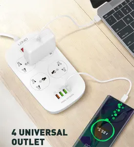 Supplier LDNIO SC4407 USB Wall Socket with USB Port 10A 2500W 2M US/EU/UK Plug Smart Home Universal Charging Power Strip