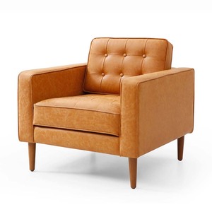 Fauteuil individuel de luxe avec revêtement capitonné en velours, design moderne Wabi-Sabi, chaise confortable pour bureau à domicile - GSD68034 - Product Image 1