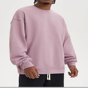 Sweat-shirt à manches longues pour hommes Logo personnalisé avec polaire douce Coupe ample en impression bouffante Logos Sweat-shirt à prix bon marché - Product Image 4