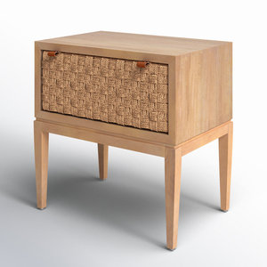 Mesita de Noche de Madera Maciza Inteligente DreamCraft de Beverly, Diseño Moderno Antiguo de Vietnam, Muebles de Dormitorio para Dormitorio o Sala de Estar - Product Image 4