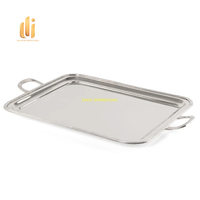 Plateau de service rectangulaire en acier inoxydable avec poignées Plateau de présentation durable pour restauration hôtel restaurant cuisine nourriture boisson