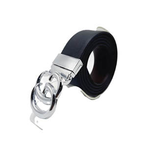 Cinturón de Cuero para Hombre con Hebilla Plateada GG, Cinturón de Cuero Casual, Elegante, Duradero, Accesorio de Moda Clásico para Uso Diario, Ajustable - Product Image 1