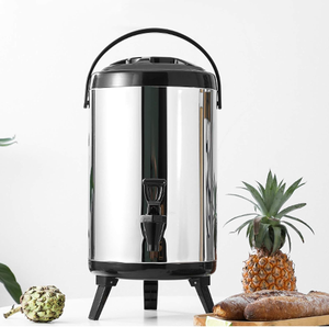 Barril de té de la leche de acero inoxidable a gas comercial de calidad 100% personalizable blanco negro para comerciantes de catering caliente instantáneo - Product Image 3