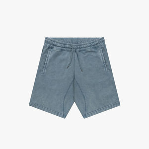 Short de survêtement d'été avec logo personnalisé jogger vintage en coton éponge français délavé à l'acide poche personnalisée taille moyenne XS vente en ligne - Product Image 1