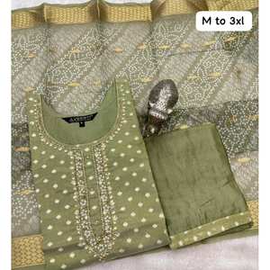 Traditionnel indien ethnique Bandhani travail manuel Salwar Kameez femmes mariage Festival Pooja Sangeet robe Dupatta Kurti pantalon pour - Product Image 1