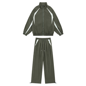 Venta al por mayor en línea chándal personalizado hombres Streetwear media cremallera sudadera y pantalones de chándal conjunto de chándal ropa de entrenamiento para hombres - Product Image 5