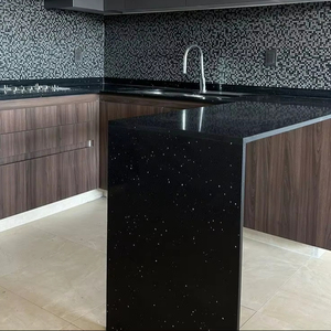 Acabado de superficie antigua Durable Black Galaxy Granite Azulejos de losa grande Diseño moderno para interiores elegantes para villas Grado superior - Product Image 1