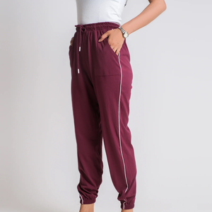 High Quality Solid Mid-waisted Regular Fit Women's Streetwear Winter Casual <b>Trouser</b> with Pocket Fleece Fabric Full Length - Product Image 5