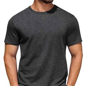 T-shirt ras du cou à manches courtes en coton pour hommes T-shirt à col rond en coton pour hommes - Product Image 3