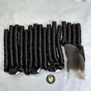 Fabricante vietnamita 100% pelo crudo de alta calidad máquina de trama de rizos de rebote negro Paquete de doble dibujado - Product Image 4