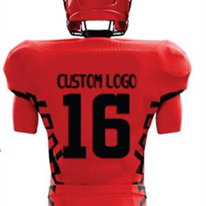 Personnalisé 100% Polyester Rouge Sublimé Uniforme De Football Américain pour Hommes Respirant Noir Tackle Twill Team Gear Maillot Court - Product Image 3