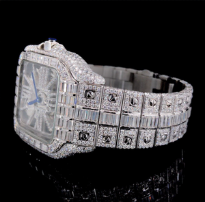 Montre Moissanite Iced Out au design Hip Hop élégant, unisexe, en acier inoxydable, mouvement mécanique - Product Image 2