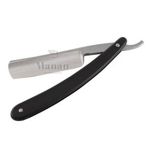 Rasoir droit de barbier de qualité supérieure, ergonomique, réutilisable, de qualité professionnelle, avec manche en bois pliable, pour barbiers, cheveux et barbe - Product Image 2