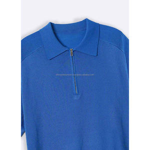 Media manga para hombre para Polo con cremallera Alta calidad 100% Algodón Nuevo estilo de media cremallera Colección de patrones sólidos - Product Image 2