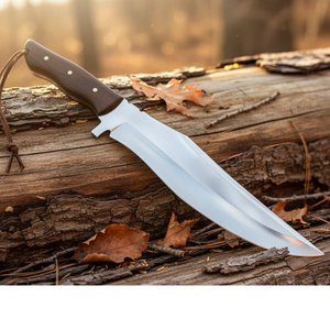 Cuchillo Bowie hecho a mano, hoja de acero inoxidable Tang completa con Funda de cuero, cuchillo de supervivencia para acampar al aire libre - Product Image 1