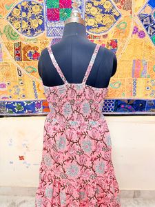 2025 femmes nouvelle plage couleur rose avec doublure à l'intérieur du lin Y cou fronde à lacets dos nu longues robes longues femmes robe robe décontractée - Product Image 3