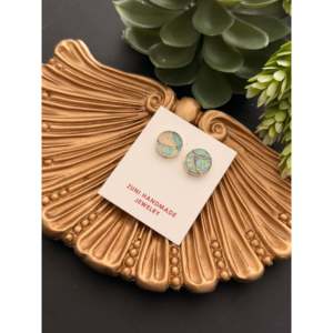 Boucles d'oreilles clous Zuni faites à la main en opale et argent sterling, serties de diamants et de perles géométriques, tendance, pour mariage, fête ou cadeau - Product Image 3