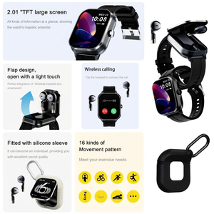 นาฬิกาอัจฉริยะ Sower D8Pro 2 in 1 พร้อมหูฟังในตัว หน้าจอสัมผัส AMOLED ขนาด 2.01 นิ้ว วัดอัตราการเต้นของหัวใจ ตรวจจับการนอนหลับ อุปกรณ์สวมใส่ได้สำหรับทุกเพศ - Product Image 5