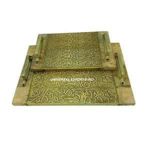 Autocollant en bois imprimé plateau de service Rectangle forme concepteur plateau de chocolat plateau de service en bois fait à la main de qualité supérieure - Product Image 6